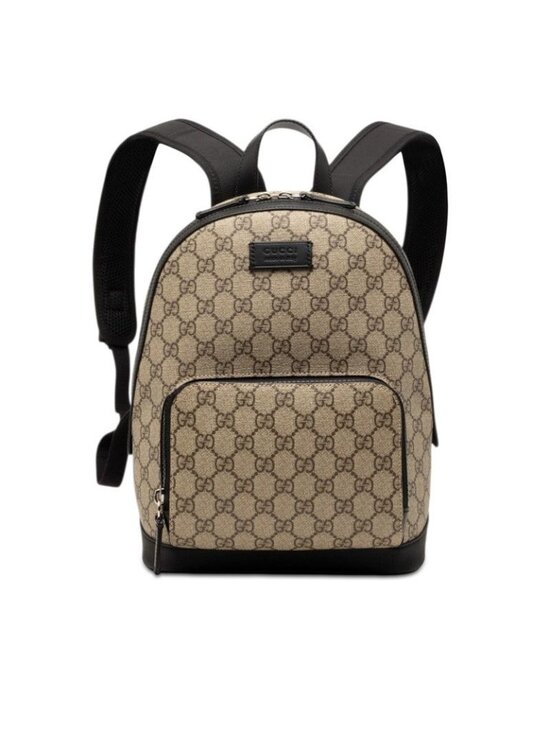 Gucci GG Supreme Backpack Beige Black Leather main image 4